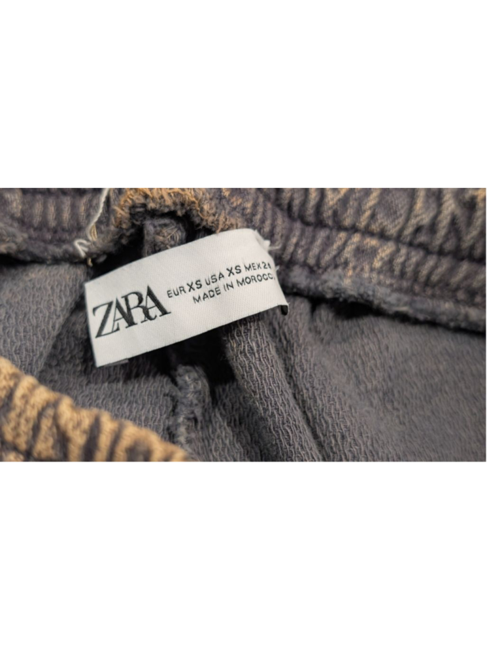 Women's ZARA Blue/Gray & Brown Acid Wash Wide Leg Pants XS - Picture 6 of 8